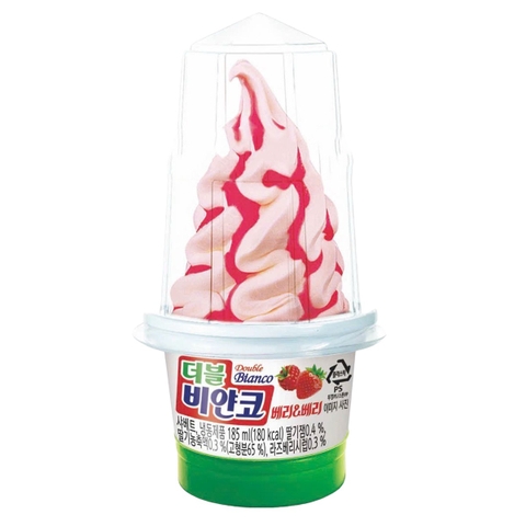 Kem lốc xoáy dâu rừng Lotte Double Bianco Hàn Quốc 185ML