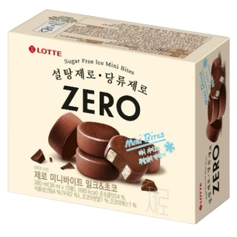 Kem viên ruby socola Lotte Zero Mini Bites Hàn Quốc 380ML