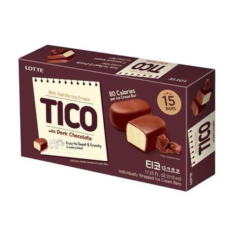Kem viên socola đen Lotte Tico Dark Chocolate Hàn Quốc 510ML