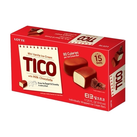 Kem viên socola sữa Lotte Tico Milk Chocolate 510ML