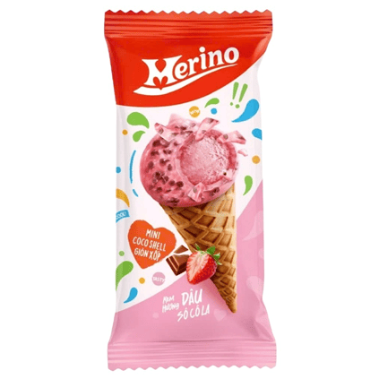 Kem ốc quế Merino dâu socola 60g