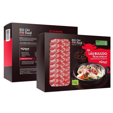 Combo sốt lẩu Bulgogi thịt ba chỉ bò Mỹ Hotpot Story OriFood 1.1kg