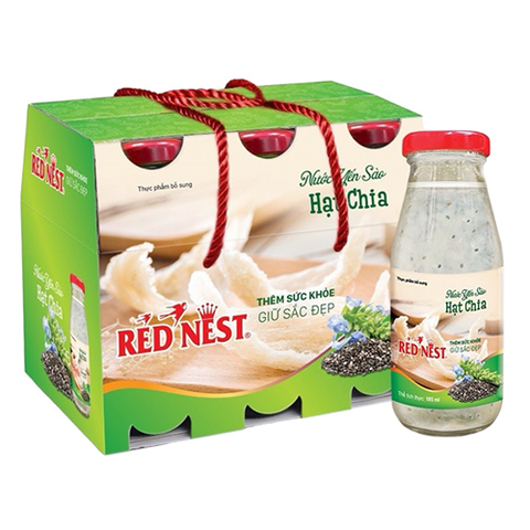Nước yến sào Red Nest hạt chia lốc 6 chai*185ml