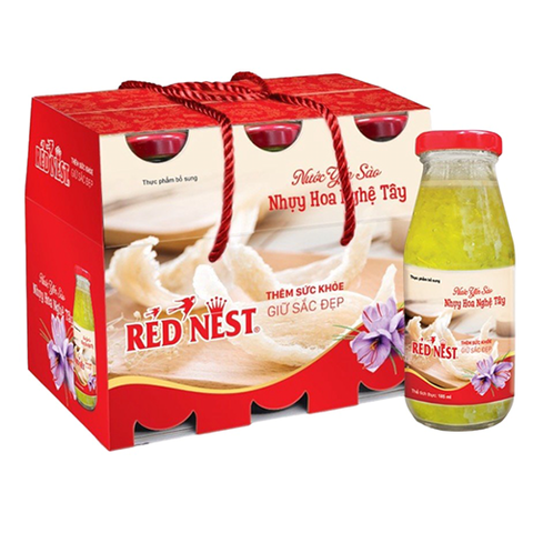 Nước yến sào Red Nest Saffron nhụy hoa nghệ tây lốc 6 chai*185ml
