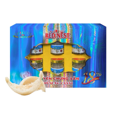 Yến chưng sẵn Red Nest canxi 18% hộp 6 lọ*70ml