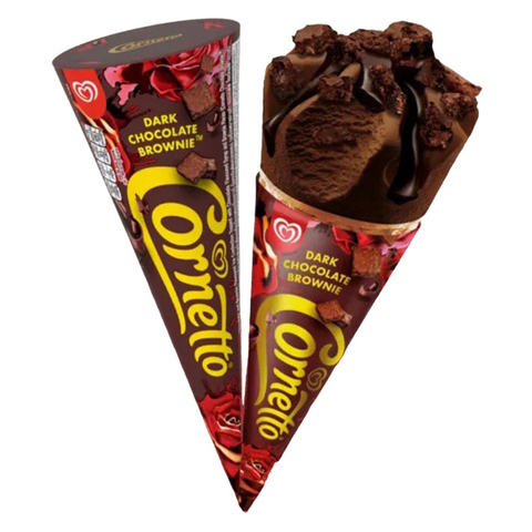 Kem ốc quế bánh brownie socola đen Wall's Dark Chocolate Brownie 107ML