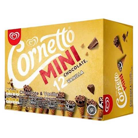Kem ốc quế mini socola vani Wall's Cornetto Mini Chocolate & Vanilla 336ML