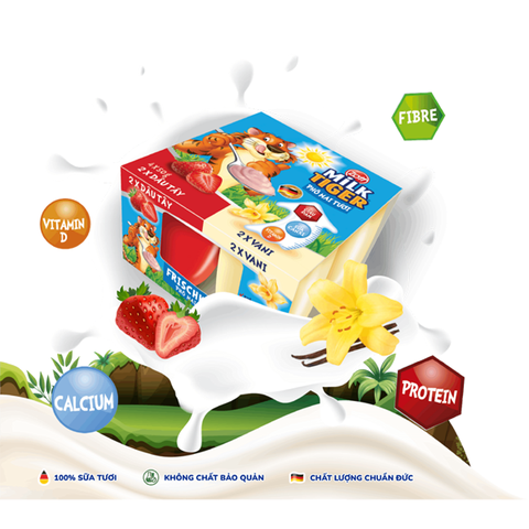 Phô mai tươi Zott Milk Tiger Dâu - Vani 200g