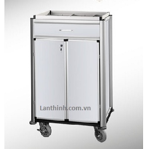 Aluminium beverage restocking cart with door and drawer, 3481221DW