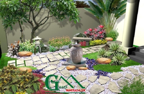 Sỏi trang trí - điểm nhấn cho thiết kế gia đình đẹp như khách sạn.