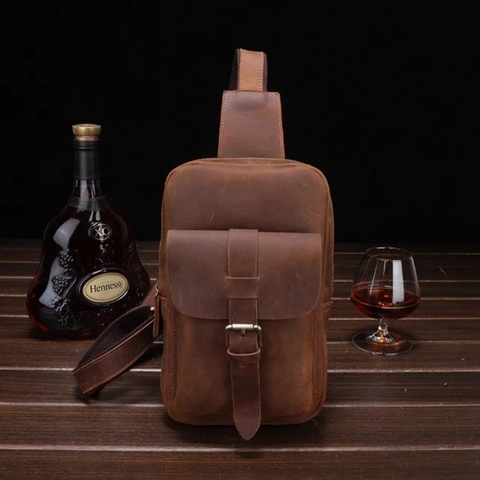 Túi Đeo Ngực Da Bò Sáp IP161