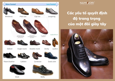 Các yếu tố quyết định độ trang trọng của một đôi giày tây