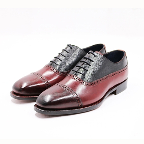 Balmoral Quater Brogues Oxford AL01 Burgundy/Black 389