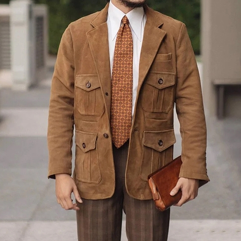 Brown Suede Leather Jacket