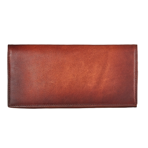 Ví dài không khóa kéo (Unisex) Màu Cognac
