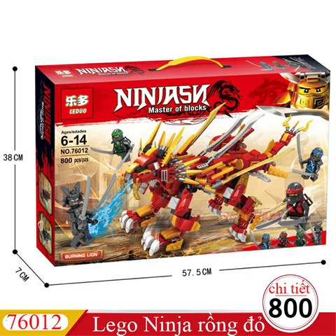 Lắp ráp lego Ninja Rồng Sấm Sét báo lửa - LEDOU 76012