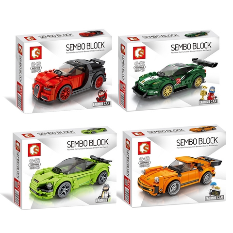 Combo 4 hộp Lego Xe đua FAMOUS CAR - SEMBO BOOK