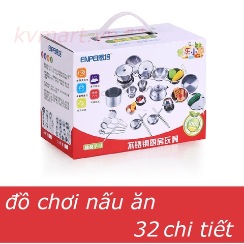 Bộ đồ chơi nấu ăn inox cao cấp 32 món