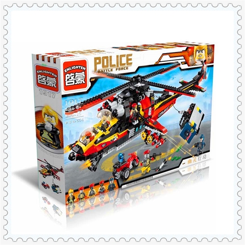 Lego máy bay trực thăng cảnh sát - enlighten 1917