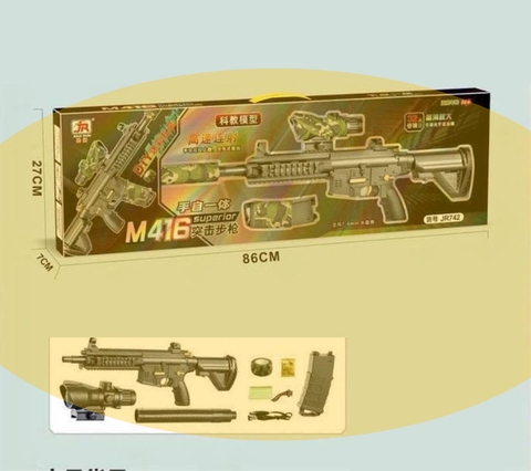 Đồ chơi M416 phun hạt nở liên thanh - JR742