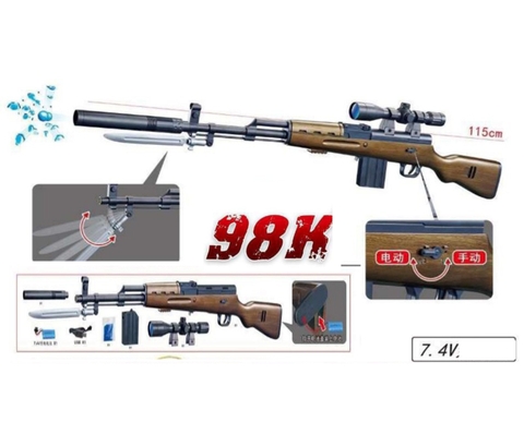 Đồ chơi K98 bắn đạn thạch liên thanh - 074A