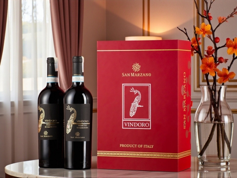 Rượu vang Ý tặng Tết 2026: Các phiên bản San Marzano được ưa chuộng nhất (F - M - Vindoro)