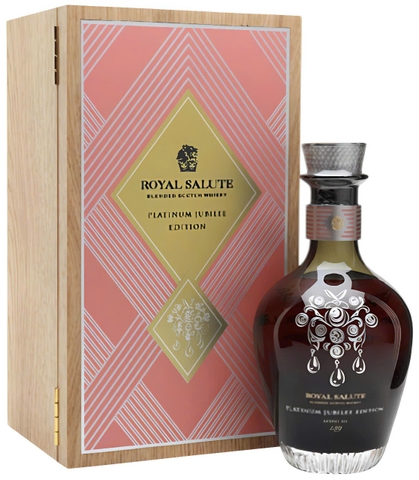 Royal Salute Platinum Jubilee - Pearl & Diamond Brooch (Pink)