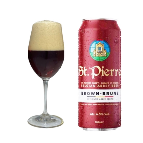 Bia St. Pierre Brown 6,5% Bỉ – thùng 24 lon 500ml