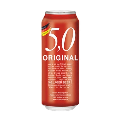 Bia 5,0 Original Lager Beer 5.4% Đức – thùng 24 lon 500 ml
