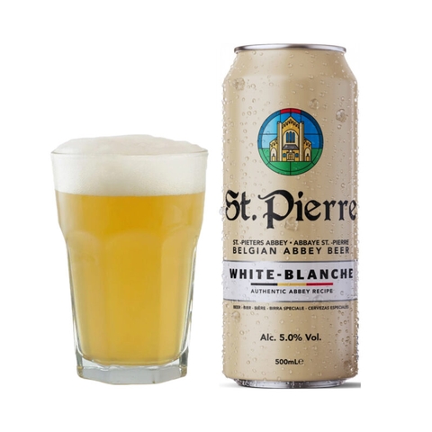 Bia St. Pierre White 5,0% Bỉ – thùng 24 lon 500ml