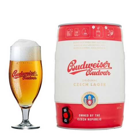 Bia Budweiser Budvar 5% Tiệp – bom 5 lít