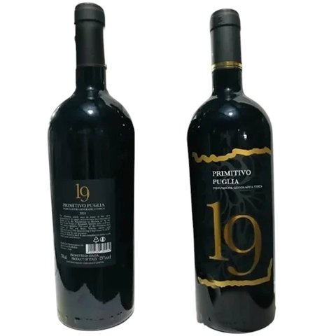 Rượu vang Ý 19 Primitivo Puglia
