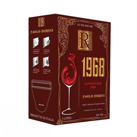 Rượu vang bịch Ý 1968 Paolo Borini chính hãng
