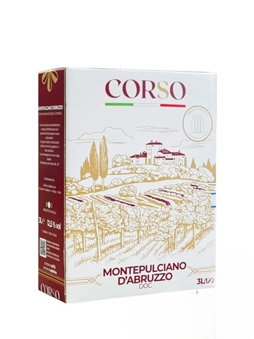 Rượu vang bịch Corso Montepulciano d’Abruzzo DOC 12,5% Chính Hãng