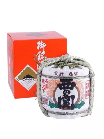 Rượu Sake bình cói Nishinoseki Hana Barrel 15% 1,8 lít