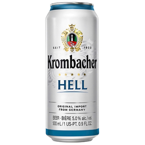 Bia Krombacher Hell 5% Đức – thùng 24 lon 500ml