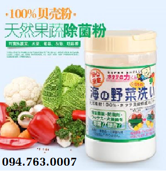 BỘT RỬA RAU CỦ QUẢ TỪ VỎ SÒ ĐIỆP 90G