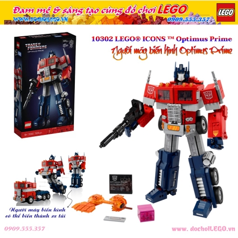 10302 LEGO® ICONS™ Optimus Prime - Đồ chơi xếp hình Người máy biến hình