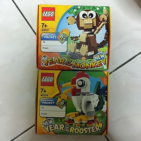 Bộ 2 hộp Lego 40207 & 40234 ( 2 Sets ) - Year Of The Monkey & Year Of The Rooster