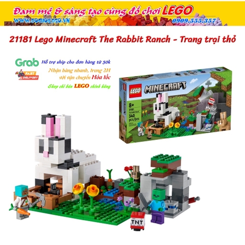 []Hàng sẵn[] 21181 LEGO Minecraft™ The Rabbit Ranch - Trang trại thỏ
