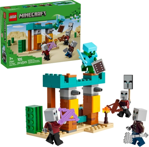 LEGO MINECRAFT 21267 Đồ Chơi Lắp Ráp Đội Tuần Tra Sa Mạc Illager (105 chi tiết)