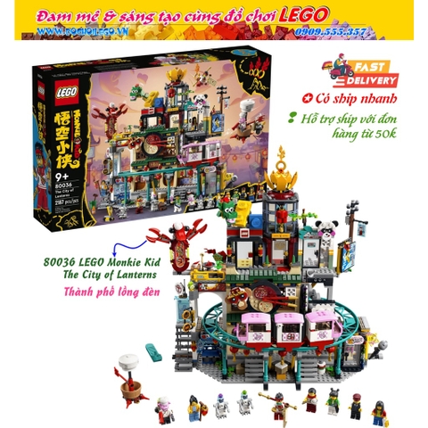 80036 LEGO Monkie Kid The City of Lanterns - Đồ chơi xếp hình Thành phố lồng đèn.