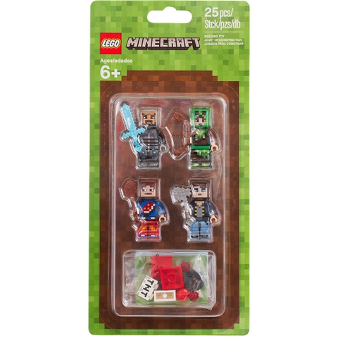 853609 LEGO MineCraft Skin Pack 1 blister pack - Vỉ 4 nhân vật và phụ kiện