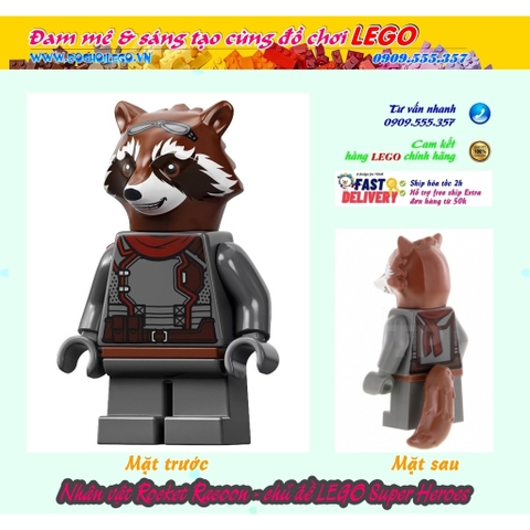 Nhân vật  Rocket Raccoon - Đồ chơi LEGO Super Heroes Avengers Dark Bluish Gray Outfitn #sh742