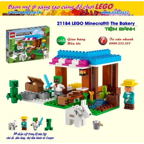 []Hàng sẵn[] 21184 LEGO Minecraft The Bakery - Đồ chơi lắp ráp Tiệm Bánh