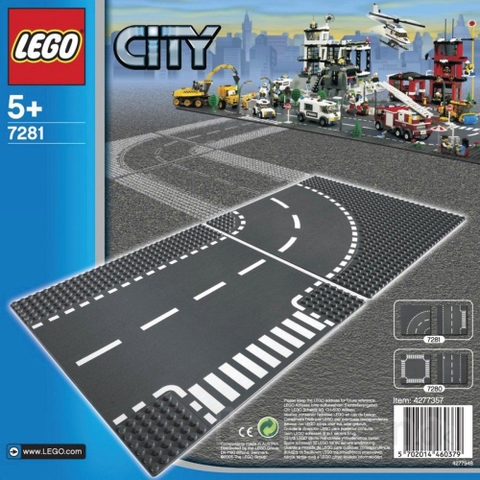 7281 LEGO® T-Junction & Curved Road Plates - Tấm nền ngã ba và đường cong