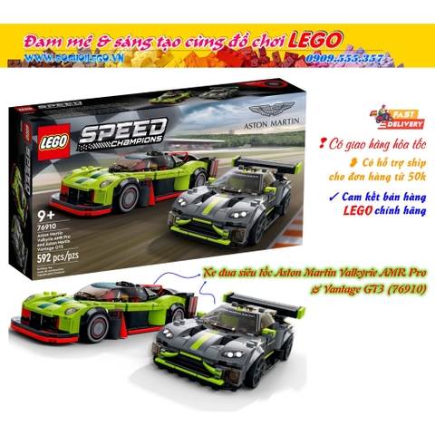 76910 LEGO Speed Champions Aston Martin Valkyrie AMR Pro and Aston Martin Vantage GT3 - Đồ chơi xếp hình Siêu xe