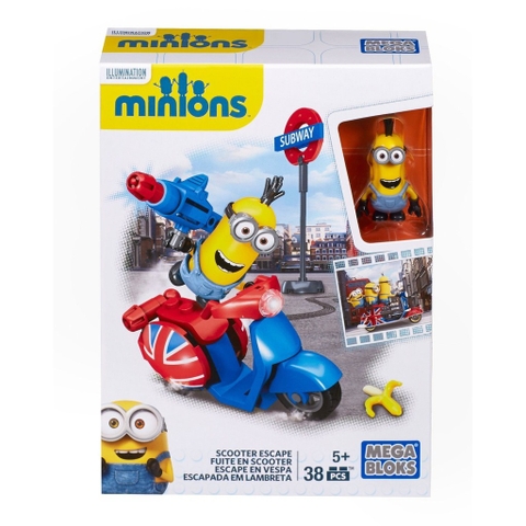 []HỘP XẤU[] Mega Construx Minions Scooter Escape CNF52 -  Bộ đồ chơi MEgaBloks Chiếc xe tay ga của Kevin