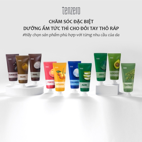 [10 MÙI HƯƠNG KEM TAY] Kem dưỡng tay Tenzero Hand Cream 100ml