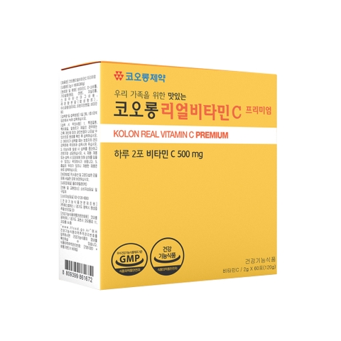 Bột uống vitamin C tăng cường sức đề kháng, sáng da Kolon Real Vitamin C Premium  (2g x 60 gói)